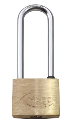 Asec Brass Long Shakle Padlocks Keyed to differ & Alike 

Features

Double locking
Hardened steel shackle
Comes with 2 keys
Ideal for sheds, vans, luggage, lockers, gates, bikes & much more