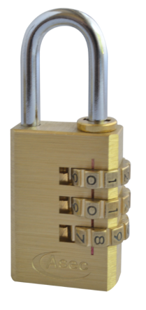 Asec Open Shackle Combination Padlock