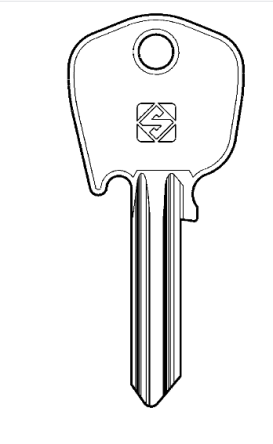 Silca DM1R vehicle key Blank 

to suit Dom, Aston Martin, Diamler Fiat, Jaguar Lotus, Scania, Seat, Triumph  & Waso locks

Steel Key 